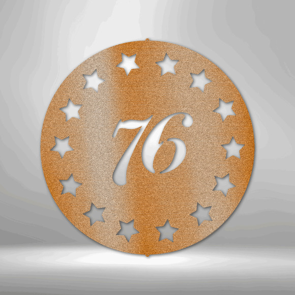Old School 76 Steel Sign Laser Cut Powder Coated Home & Office Metal Wall Decor